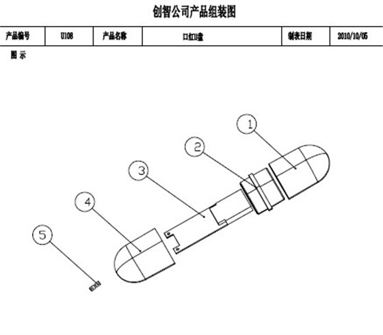 口紅U盤外殼注塑加工案例U108 口紅型U盤外殼